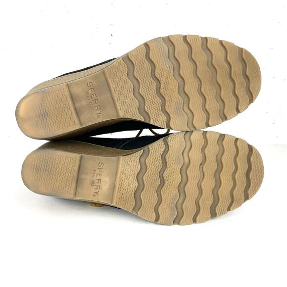 Sperry Womens Stella Prow Wedge Ankle Booties Black Suede Lace Up Chukka Size 10 - Picture 4 of 11